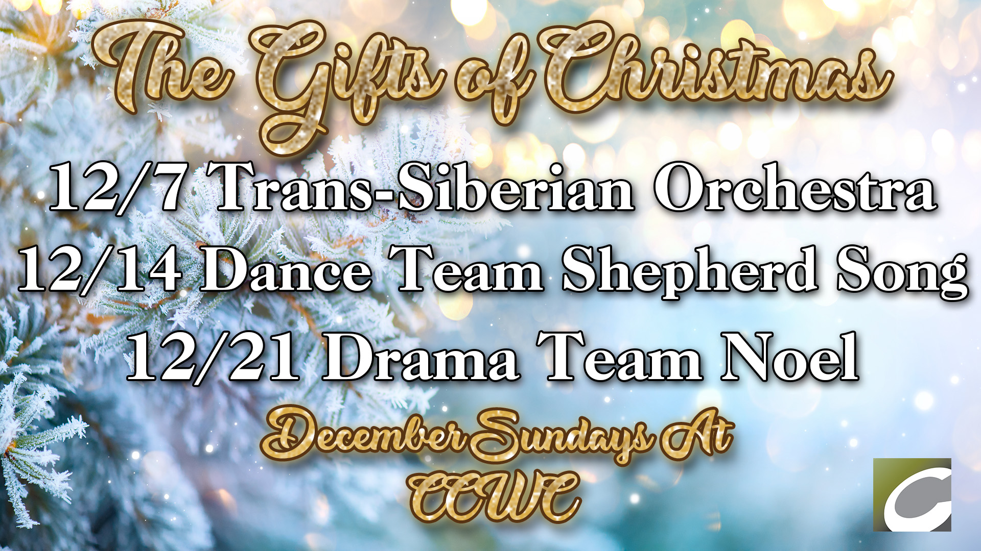 December Sunday Services